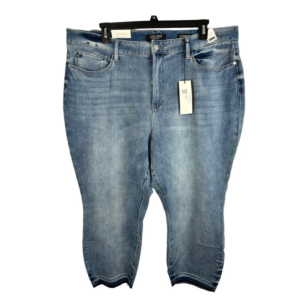 NEW Judy Blue Womens size 24W Thermadenim Undone Hem Boyfriend High Waist Jeans - Picture 3 of 16